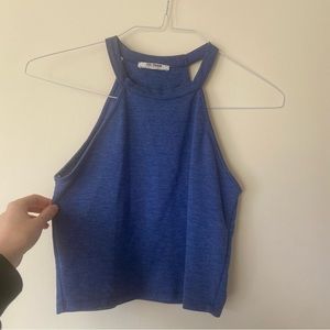 Zara Blue Halter Crop Top (M)